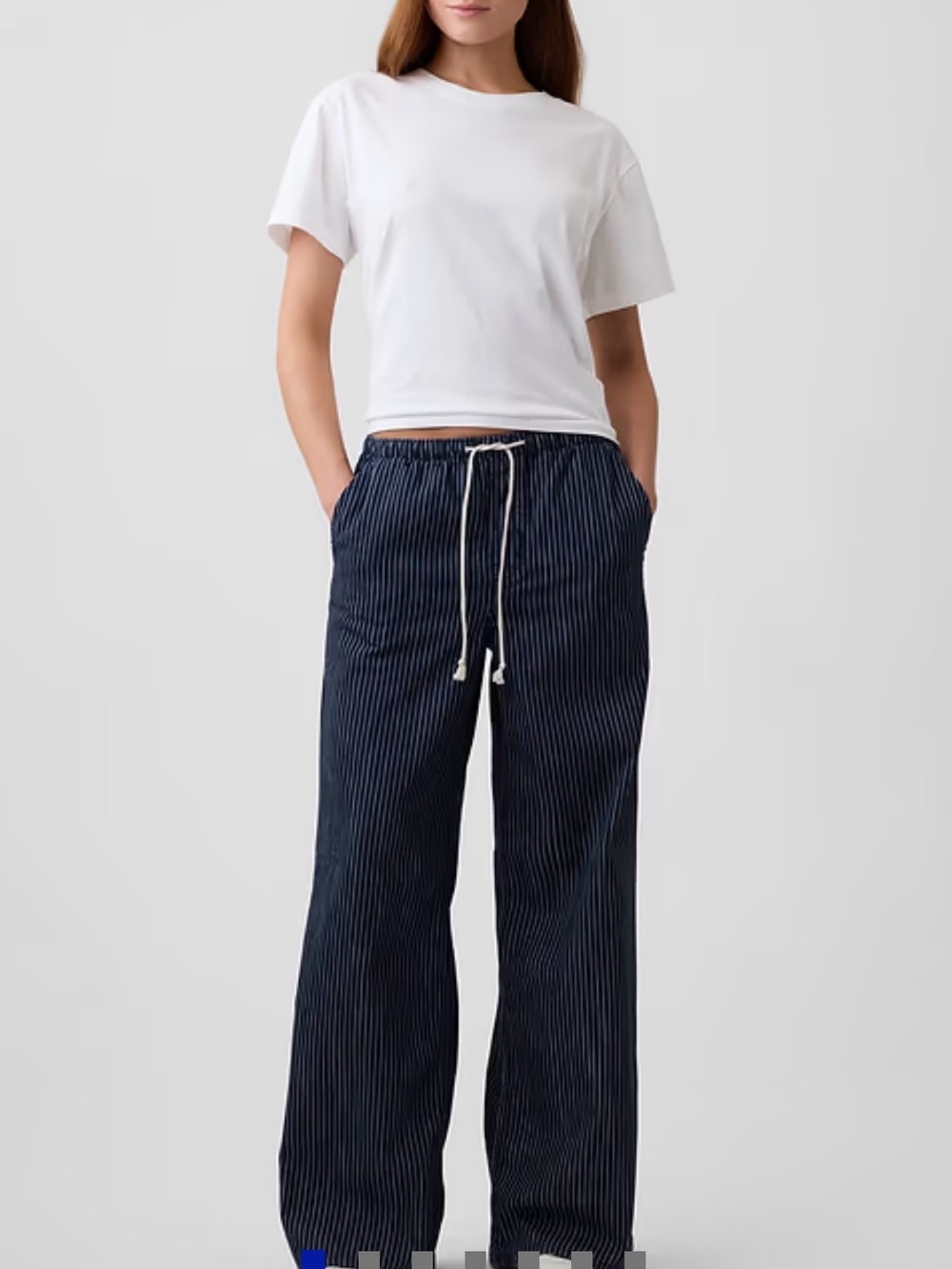 🤍Gap Women's Super Light Striped Wide Leg Denim Pants🤍